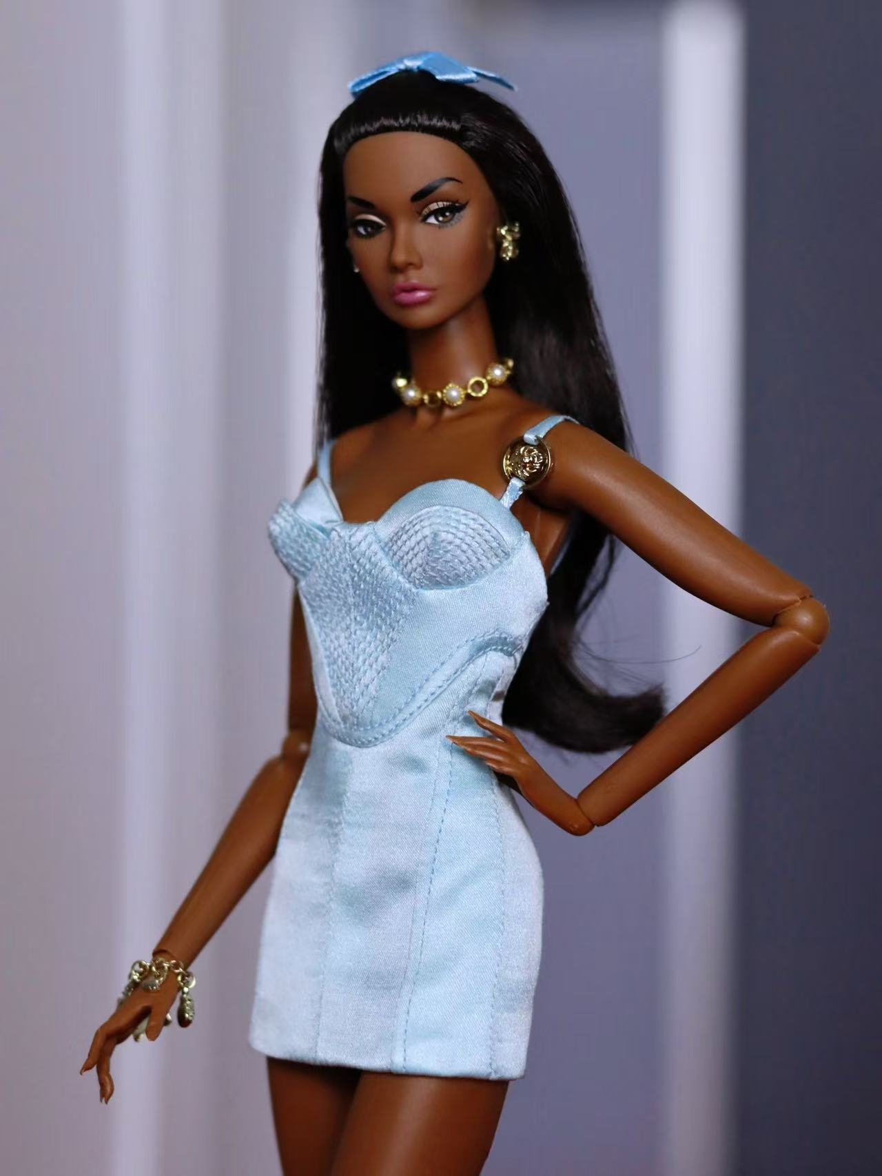 Satin Corset Mini Dress for Fashion Royalty, Nu Face, Poppy Parker