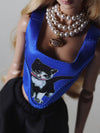 Kitten Print Corset Top for Fashion Royalty, Nu Face, Poppy Parker