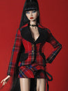 Red Plaid Tailored Skirt Set for Fashion Royalty, Nu Face, Poppy Parker