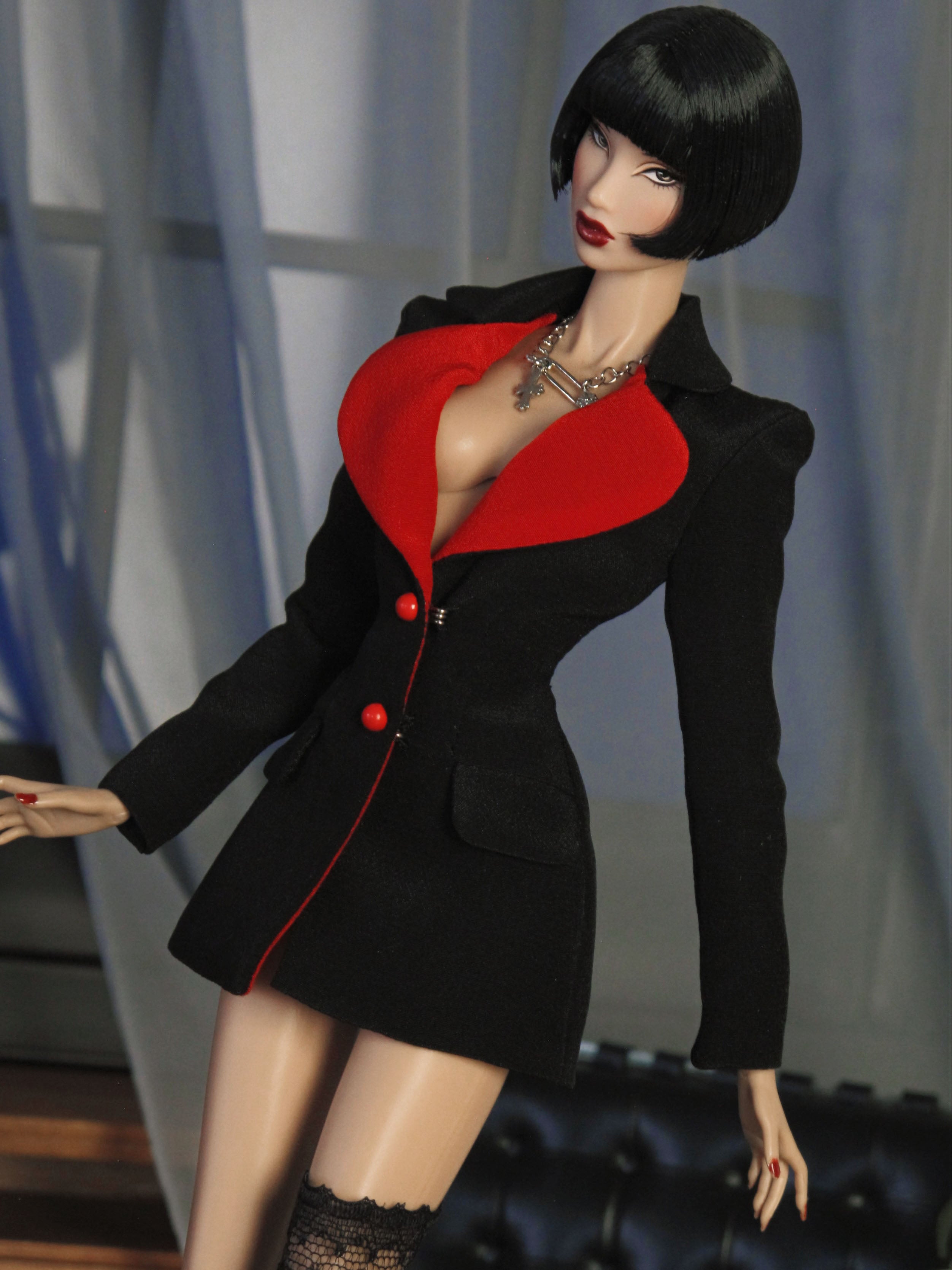 Contrast Collar Blazer Mini Dress for Fashion Royalty, Nu Face, Poppy Parker
