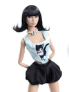 Kitten Print Corset Top for Fashion Royalty, Nu Face, Poppy Parker