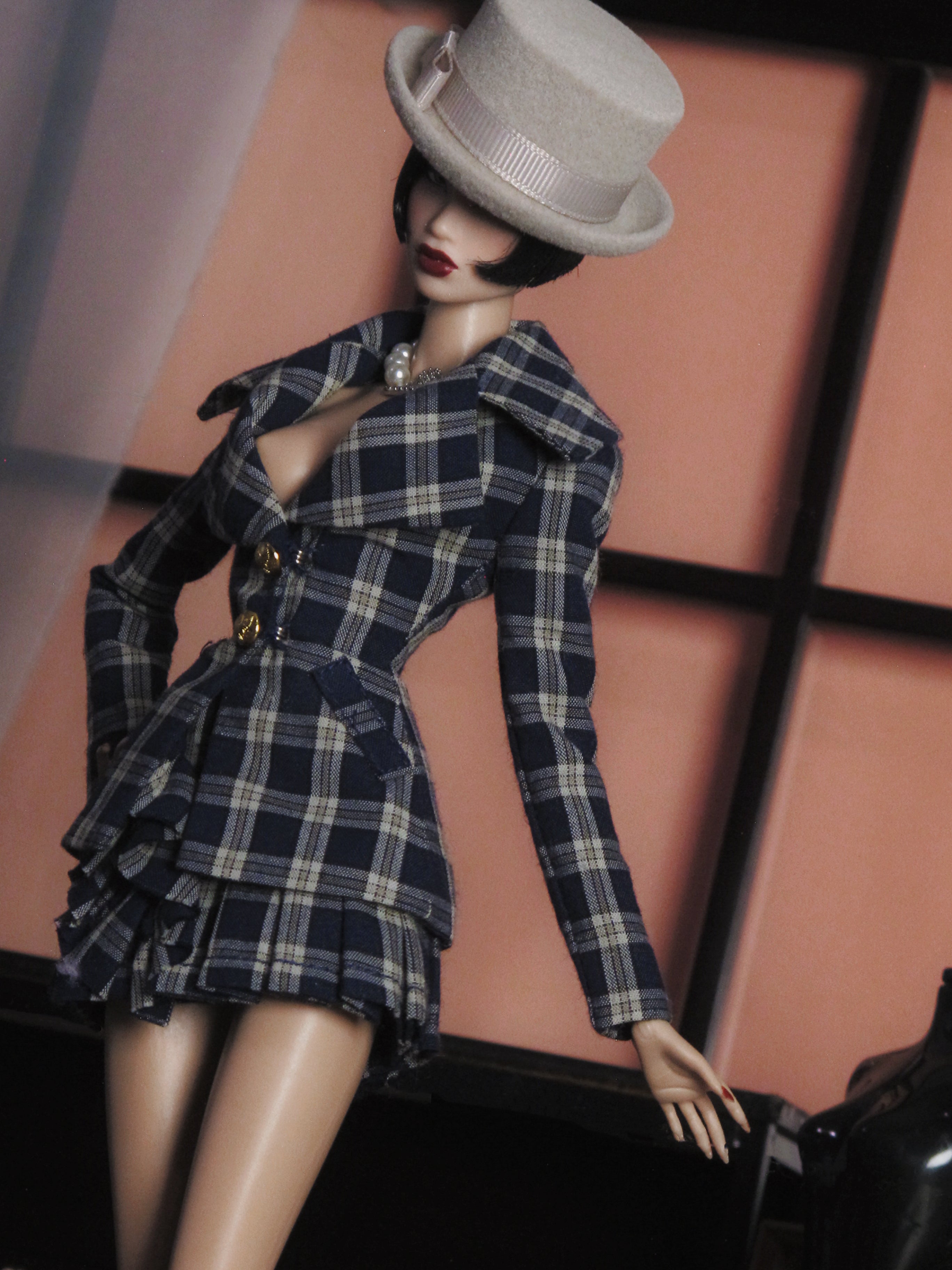 Plaid Statement Collar Jacket and Skirt Set for Fashion Royalty, Nu Face, Poppy Parker