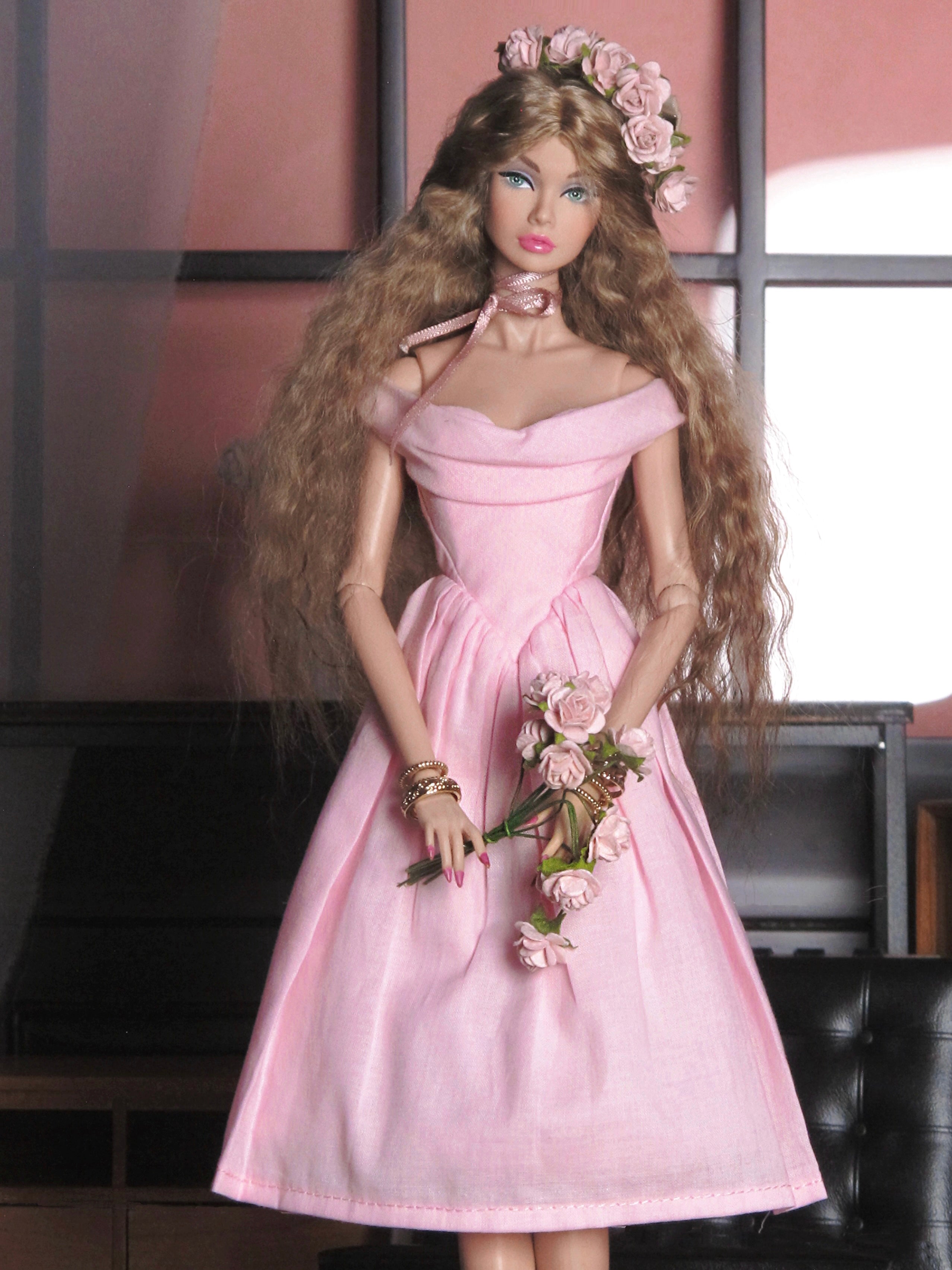 Draped Cowl Neck Midi Dress for Fashion Royalty, Nu Face, Poppy Parker