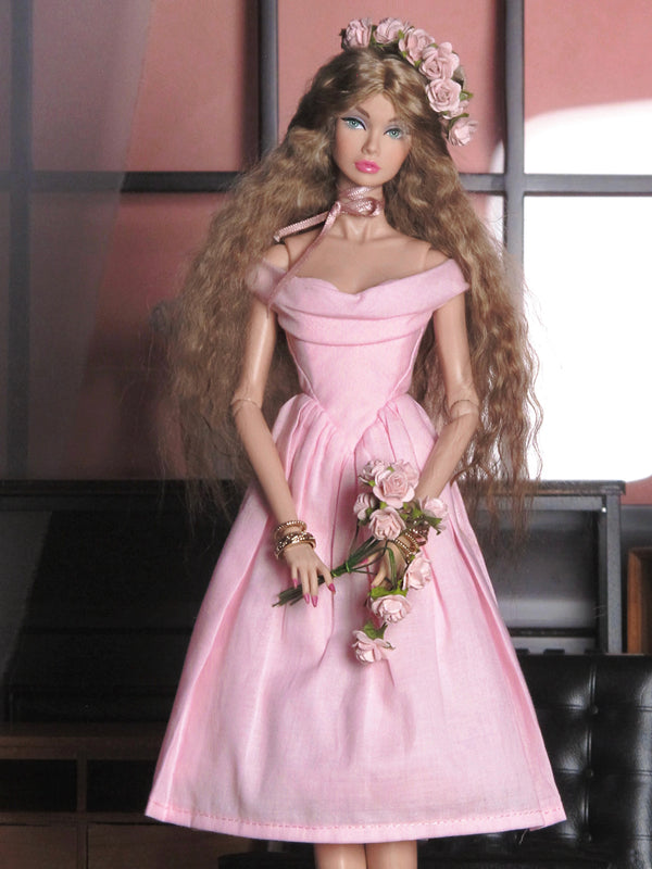 Draped Cowl Neck Midi Dress for Fashion Royalty, Nu Face, Poppy Parker