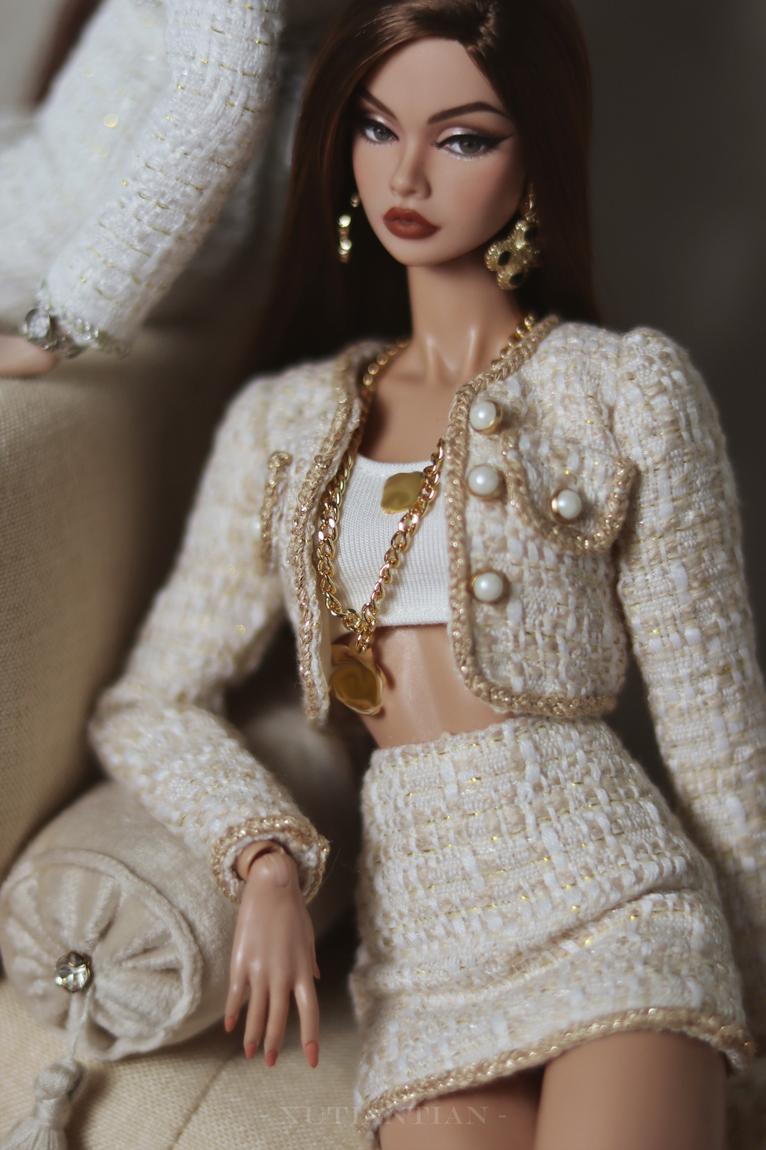 Trim Detail Three-Piece Tweed Set for Fashion Royalty, Nu Face, Poppy Parker