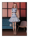 Blue Tweed Crop Top and Flared Skirt Set for Fashion Royalty, Nu Face, Poppy Parker