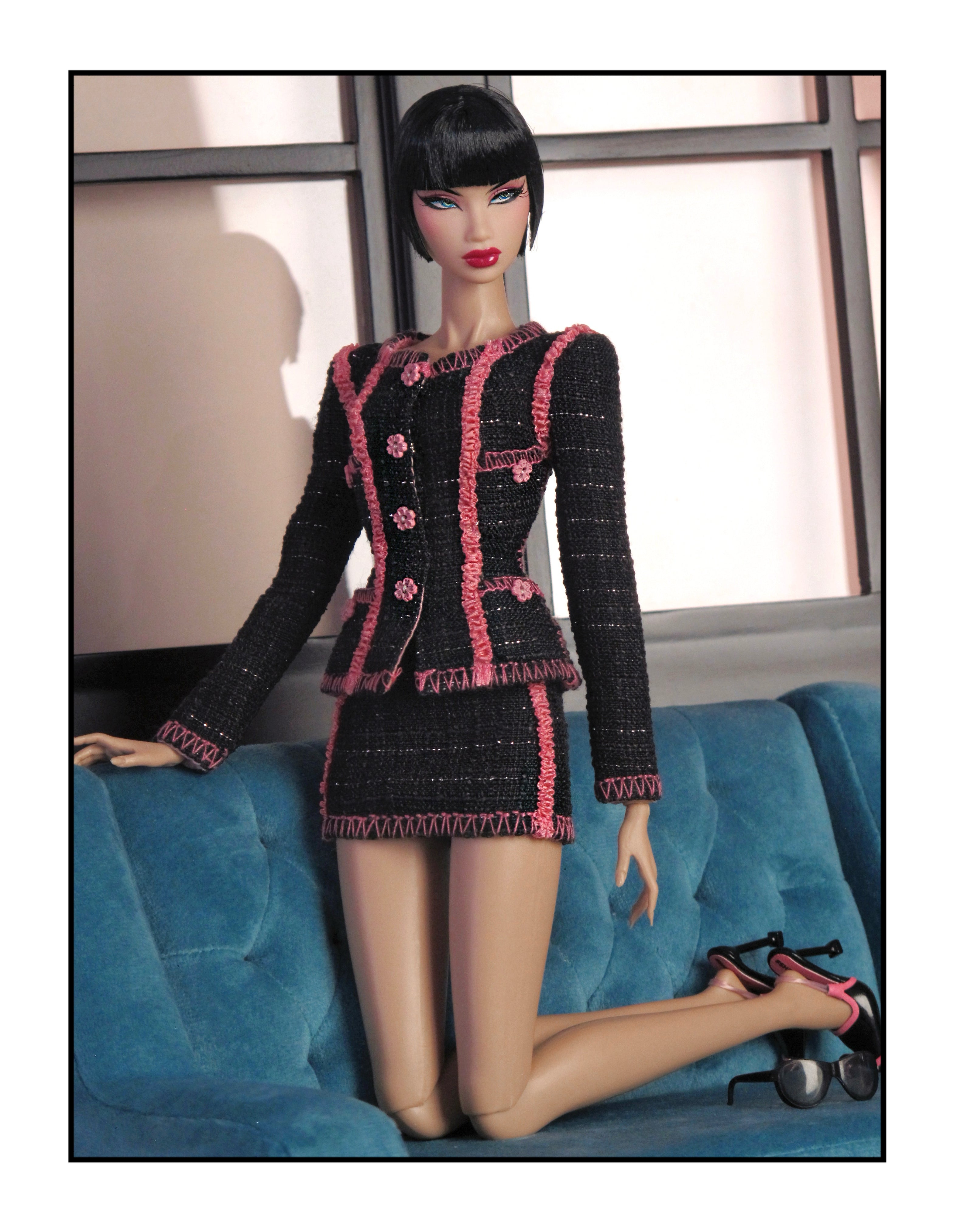 Trim Detail Tweed Skirt Set for Fashion Royalty, Nu Face, Poppy Parker