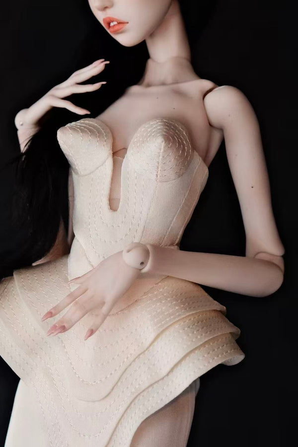 Deep V-neck Gown with Cone Bra for PPV ONLY
