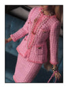 Pink Tweed Jacket and Pencil Skirt Set for Fashion Royalty, Nu Face, Poppy Parker