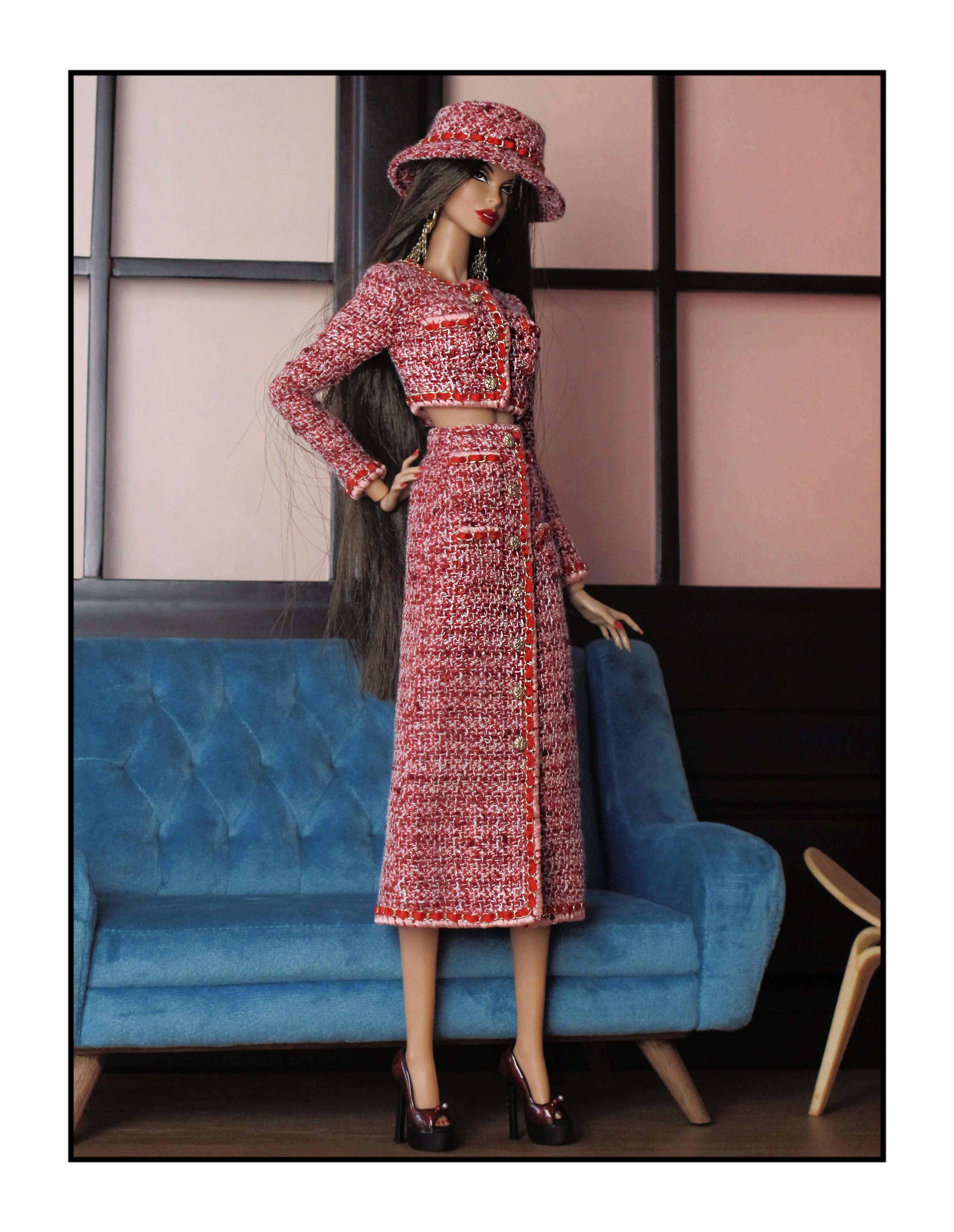 Cropped Tweed Jacket and Long Skirt Set for Fashion Royalty, Nu Face, Poppy Parker