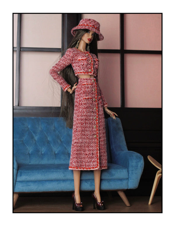 Cropped Tweed Jacket and Long Skirt Set for Fashion Royalty, Nu Face, Poppy Parker
