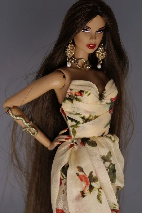 Floral Strapless Midi Dress for Fashion Royalty, Nu Face, Poppy Parker