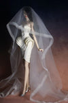Deep V-neck Gown with Cone Bra with Veil for Fashion Royalty, Nu Face, Poppy Parker