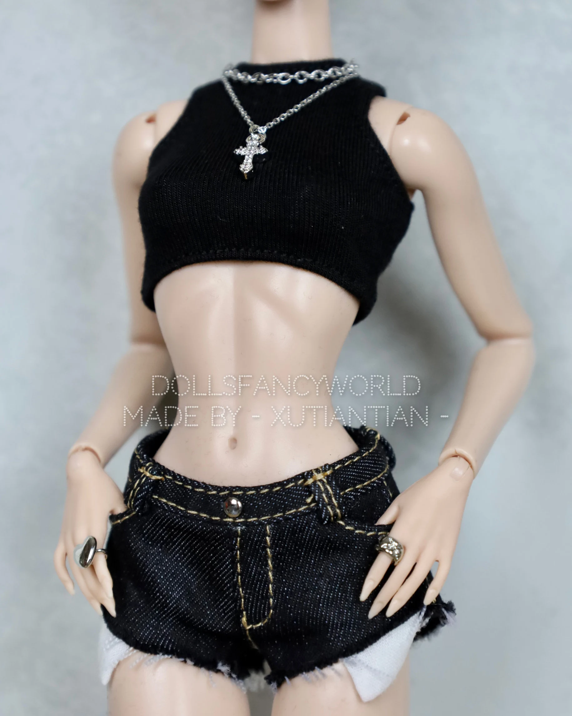 Denim Shorts With Pockets for Fashion Royalty, Nu Face, Poppy Parker