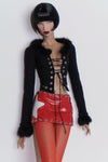 Red Patent Leather Star Detailed Mini Skirt for Fashion Royalty, Nu Face, Poppy Parker