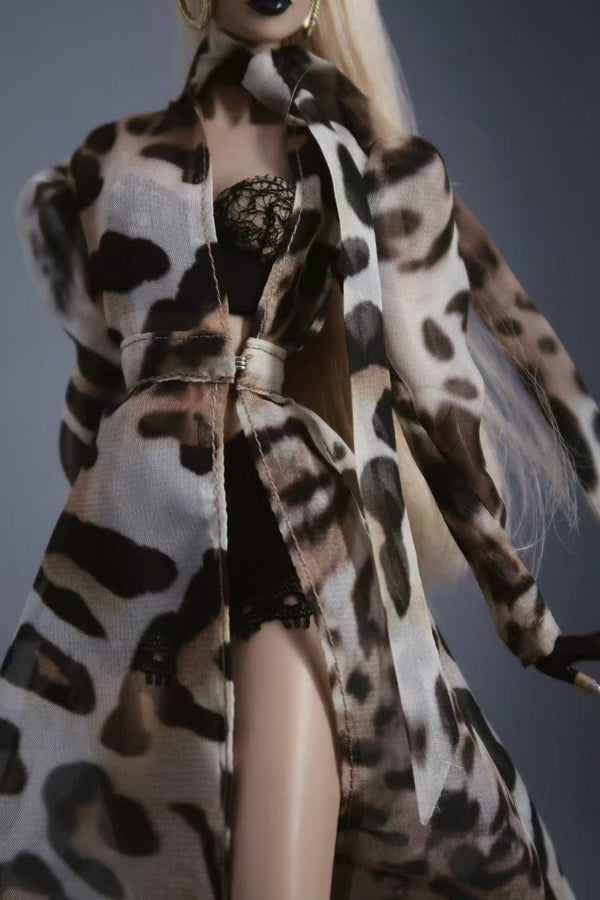 Leopard Print Long Coat Set for Fashion Royalty, Nu Face, Poppy Parker
