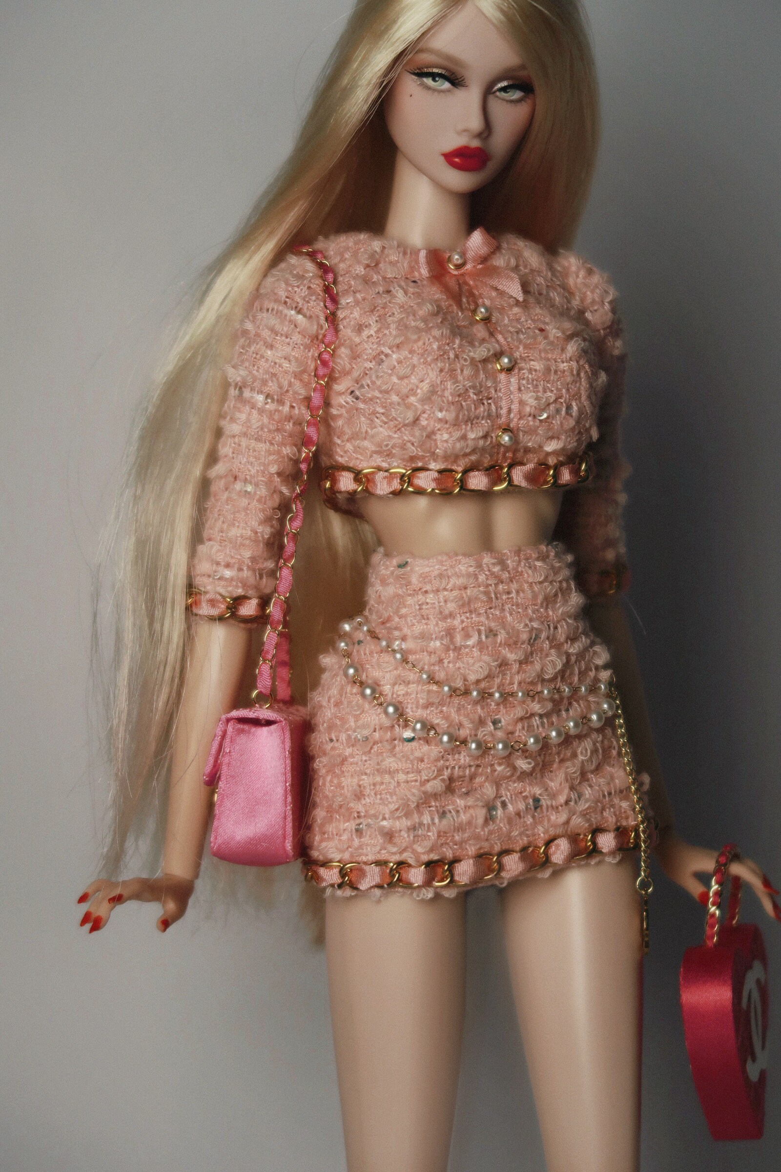 Mermaid Princess Bouclé Suit Set (Chain Hem) for Fashion Royalty, Nu Face, Poppy Parker