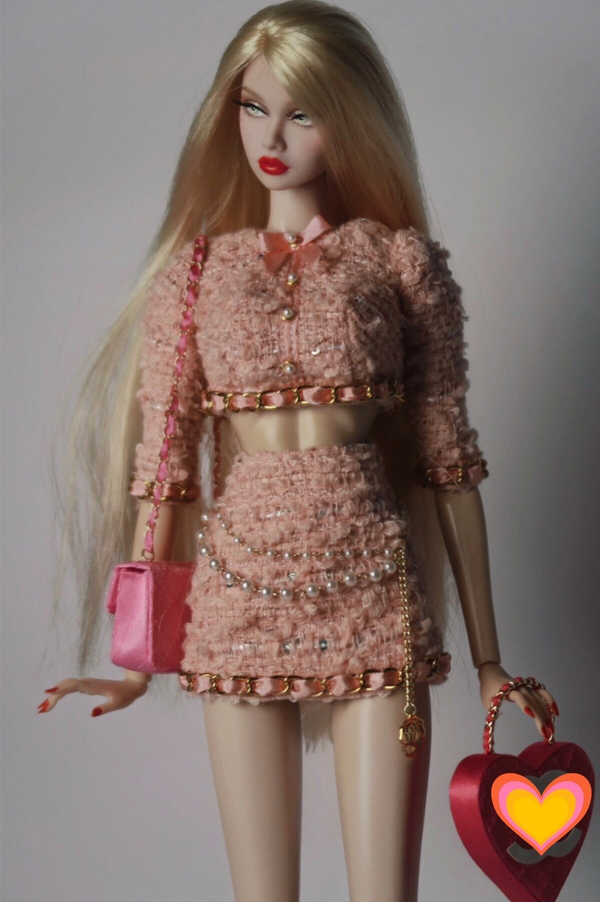 Mermaid Princess Bouclé Suit Set (Chain Hem) for Fashion Royalty, Nu Face, Poppy Parker