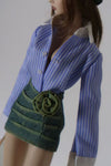 Vintage Denim Floral Detailed Mini Skirt for Fashion Royalty, Nu Face, Poppy Parker