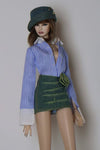 Vintage Denim Floral Detailed Mini Skirt for Fashion Royalty, Nu Face, Poppy Parker