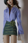 Blue Striped Button-Up Shirt for Fashion Royalty, Nu Face, Poppy Parker